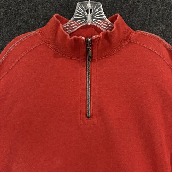 Tommy Bahama Sweater Mens XL Reversible Half Zip Pullover Dolphin Cotton Blend - Picture 2 of 9